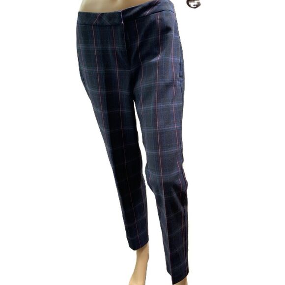 J. Jill Womens Plaid Tapered Fit Pants Size 8 Preppy Dark Academia Grandmacore - Picture 1 of 15